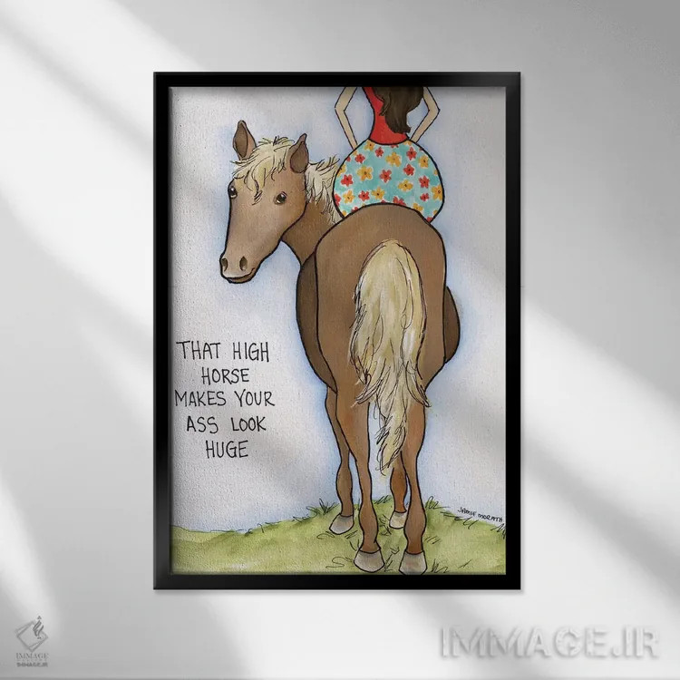 تابلو دکوراتیو اسب مغرور اثر جیمی موراث - نمای قابدار مشکی