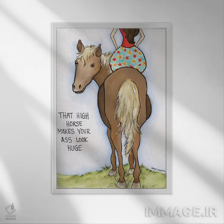 تابلو دکوراتیو اسب مغرور اثر جیمی موراث - نمای قابدار سفید