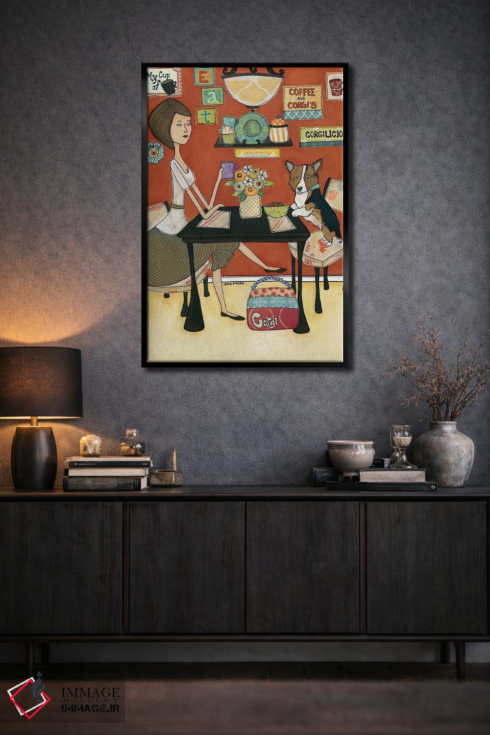 تابلو دکوراتیو کورگی دوست داشتنی اثر جیمی موراث - D2B