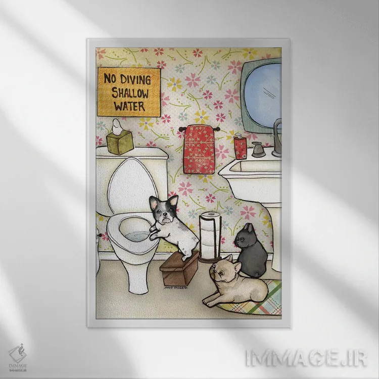 تابلو دکوراتیو شیرجه ممنوع اثر جیمی موراث - نمای قابدار سفید