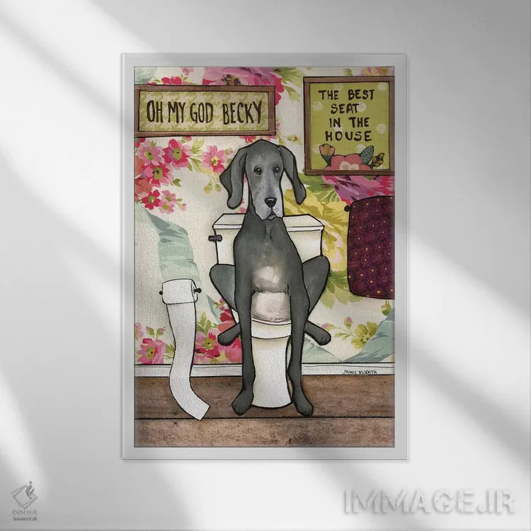 تابلو دکوراتیو وای خدای من بکی اثر جیمی موراث - نمای قابدار سفید