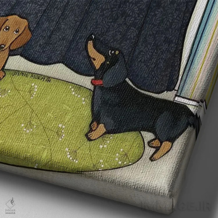 تابلو دکوراتیو کمی بخند اثر جیمی موراث - نمای نزدیک بافت بوم