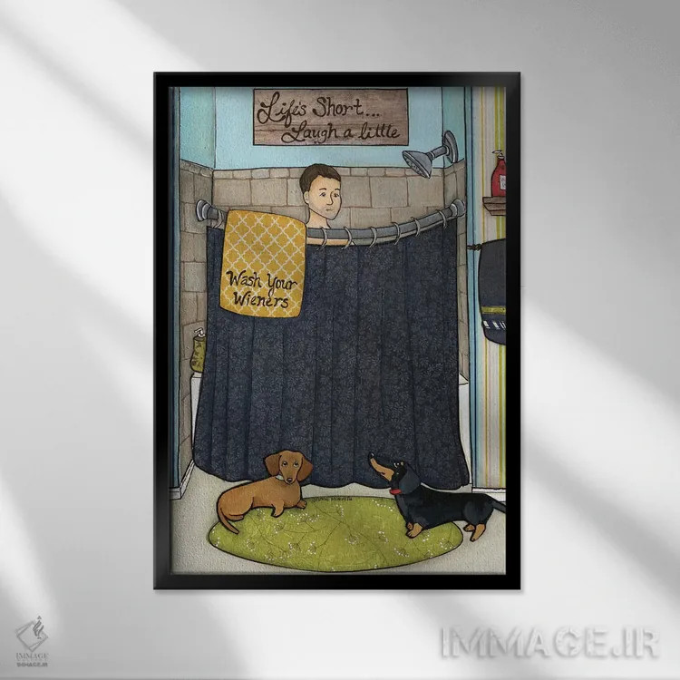 تابلو دکوراتیو کمی بخند اثر جیمی موراث - نمای قابدار مشکی