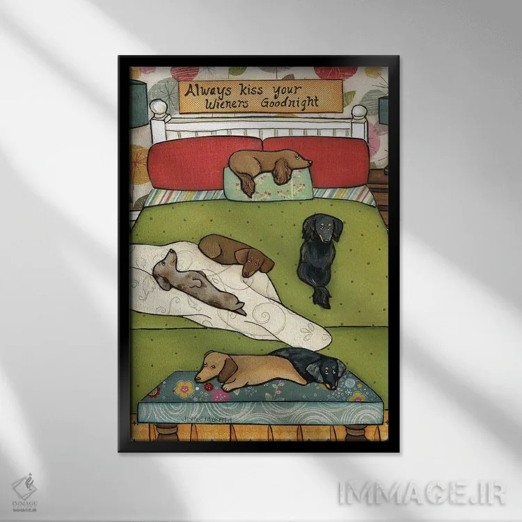 تابلو دکوراتیو همیشه ببوس اثر جیمی موراث - نمای قابدار مشکی