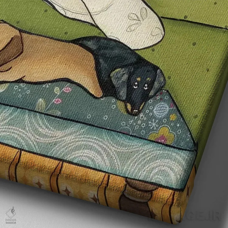 تابلو دکوراتیو همیشه ببوس اثر جیمی موراث - نمای نزدیک بافت بوم