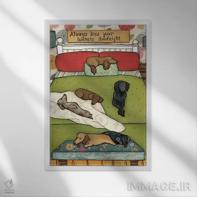 تابلو دکوراتیو همیشه ببوس اثر جیمی موراث - نمای قابدار سفید