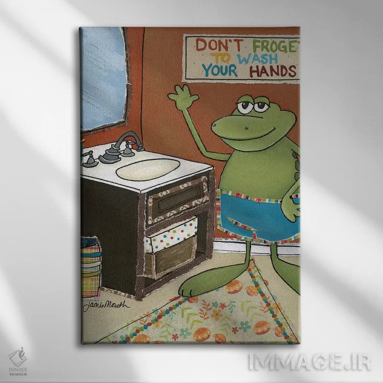 تابلو دکوراتیو شستن را فراموش نکن اثر جیمی موراث - نمای روبهرو روی دیوار