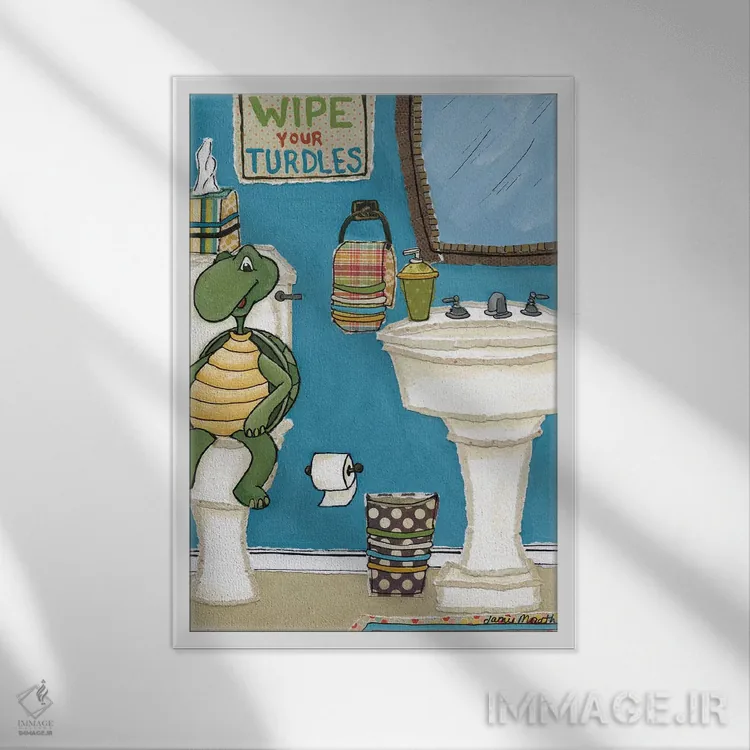 تابلو دکوراتیو فضولاتت را پاک کن اثر جیمی موراث - نمای قابدار سفید