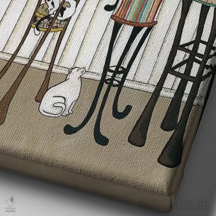 تابلو دکوراتیو اسپرسو کافه اثر جیمی موراث - نمای نزدیک بافت بوم