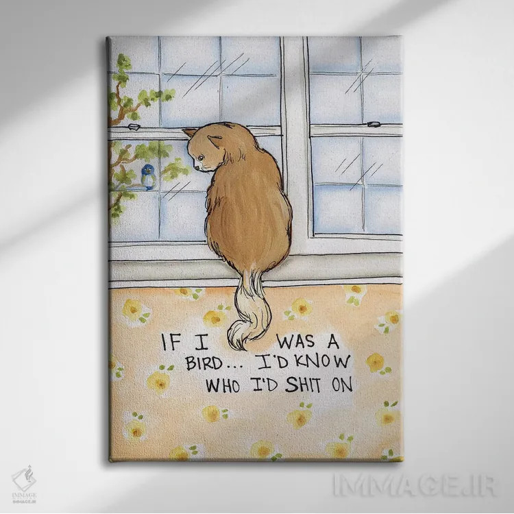 تابلو دکوراتیو اگر من پرنده بودم اثر جیمی موراث - نمای روبهرو روی دیوار