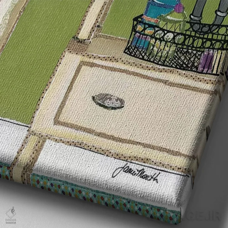 تابلو دکوراتیو آغوش در سینک ظرفشویی اثر جیمی موراث - نمای نزدیک بافت بوم