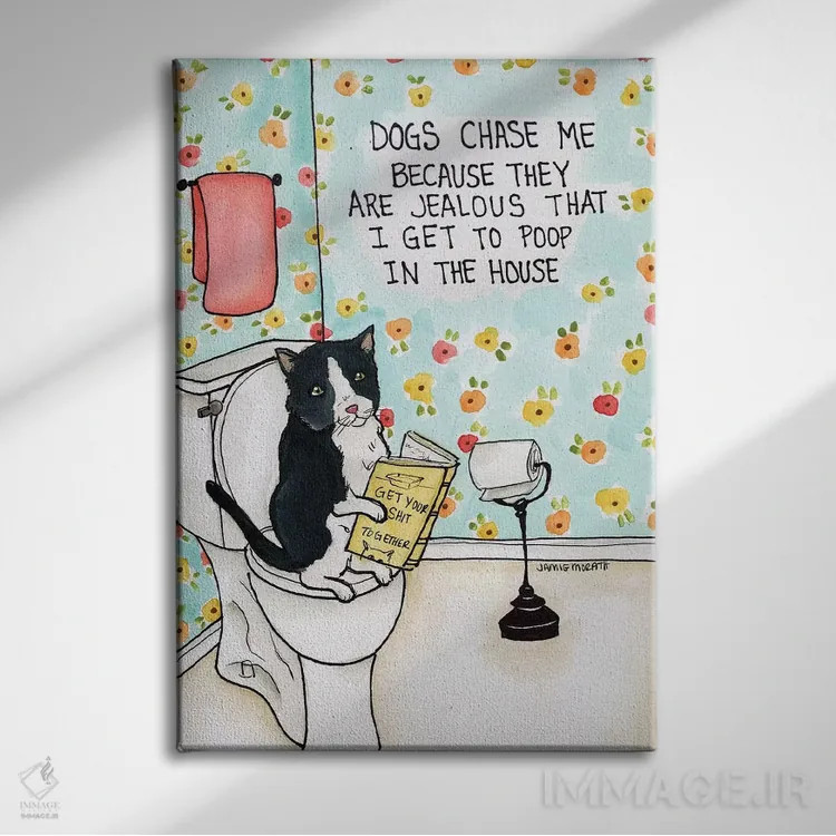 تابلو دکوراتیو سگ ها به دنبالم می دوند اثر جیمی موراث - نمای روبهرو روی دیوار