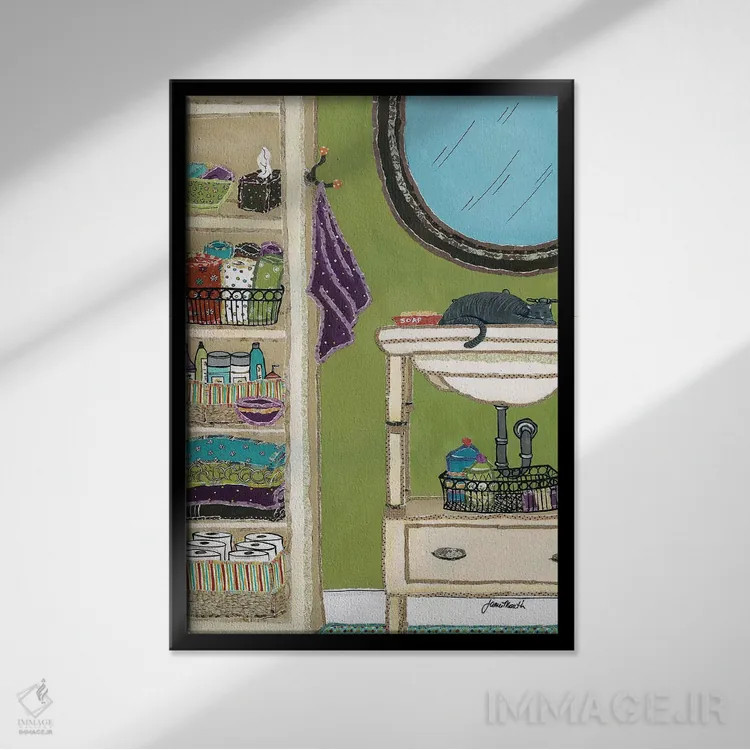 تابلو دکوراتیو آغوش در سینک ظرفشویی اثر جیمی موراث - نمای قابدار مشکی