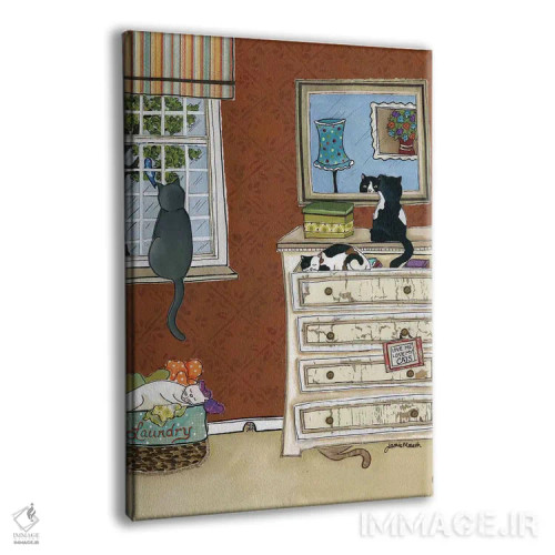 تابلو دکوراتیو مرا دوست بدار، گربه هایم را هم دوست بدار اثر جیمی موراث - نمای پرسپکتیو محصول