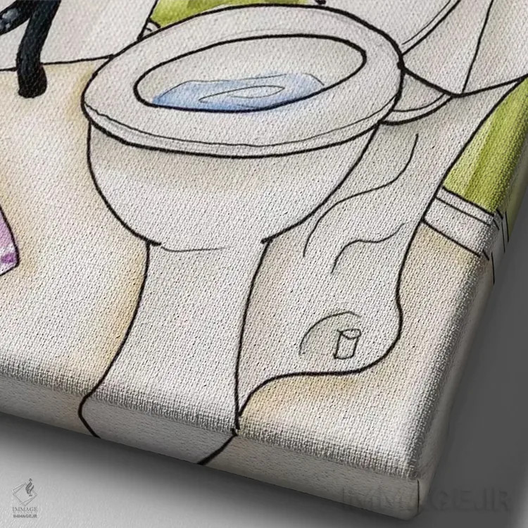 تابلو دکوراتیو دنبال قاتل بگرد اثر جیمی موراث - نمای نزدیک بافت بوم