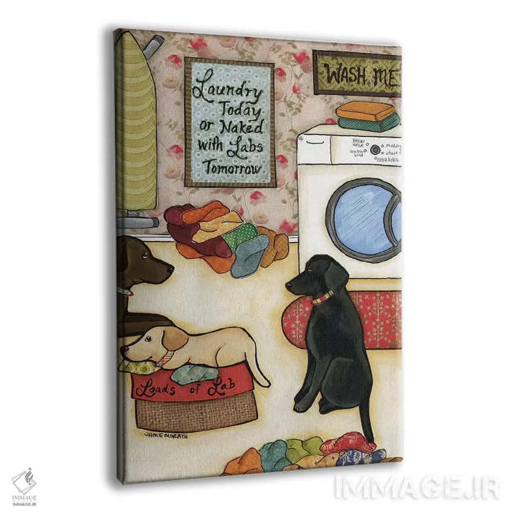 تابلو دکوراتیو لابرادورهای فراوان اثر جیمی موراث - نمای پرسپکتیو محصول