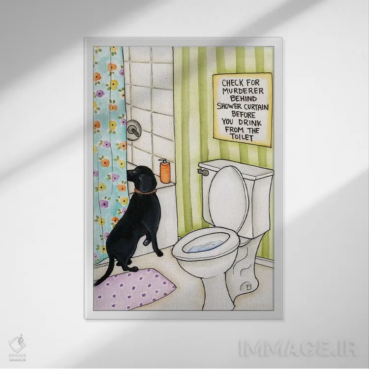 تابلو دکوراتیو دنبال قاتل بگرد اثر جیمی موراث - نمای قابدار سفید