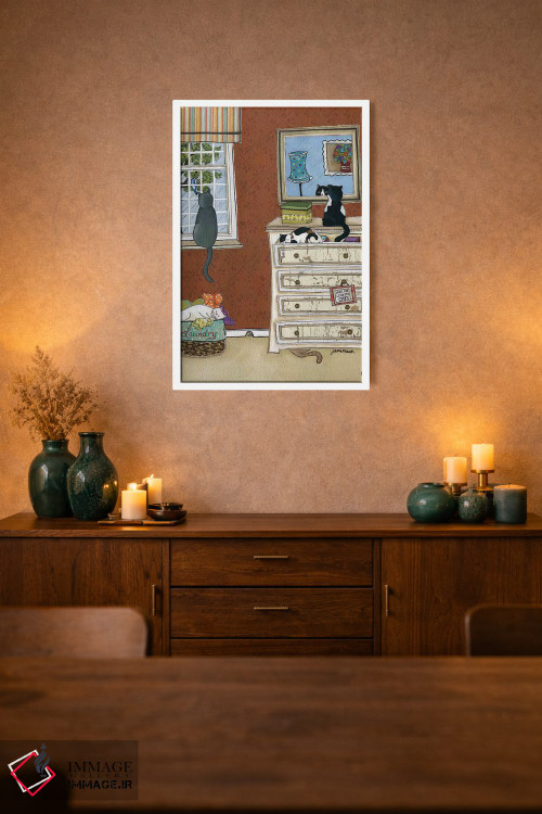 تابلو دکوراتیو مرا دوست بدار، گربه هایم را هم دوست بدار اثر جیمی موراث - D1W