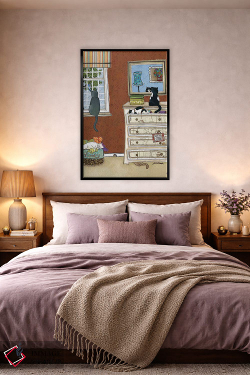 تابلو دکوراتیو مرا دوست بدار، گربه هایم را هم دوست بدار اثر جیمی موراث - D4B