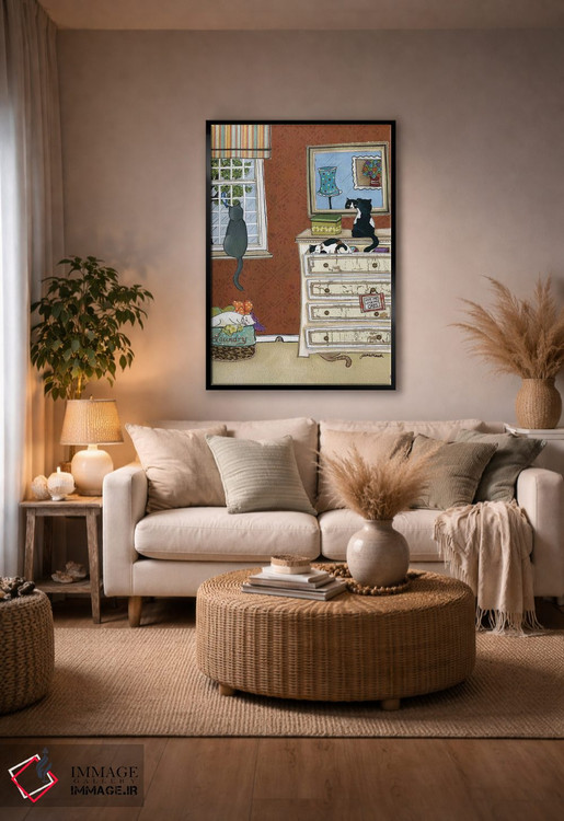 تابلو دکوراتیو مرا دوست بدار، گربه هایم را هم دوست بدار اثر جیمی موراث - D5B