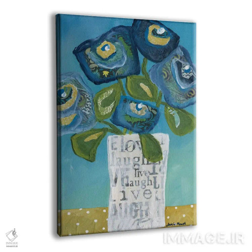 تابلو دکوراتیو زندگی، خنده، عشق در یک گلدان اثر جیمی موراث - نمای پرسپکتیو محصول