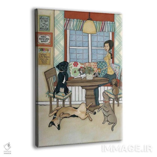 تابلو دکوراتیو قهوه و حیوانات نجات یافته اثر جیمی موراث - نمای پرسپکتیو محصول