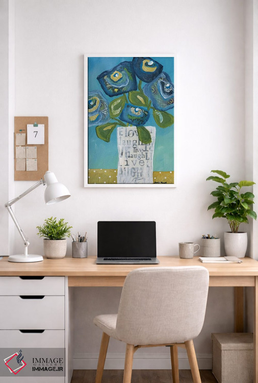 تابلو دکوراتیو زندگی، خنده، عشق در یک گلدان اثر جیمی موراث - D3W