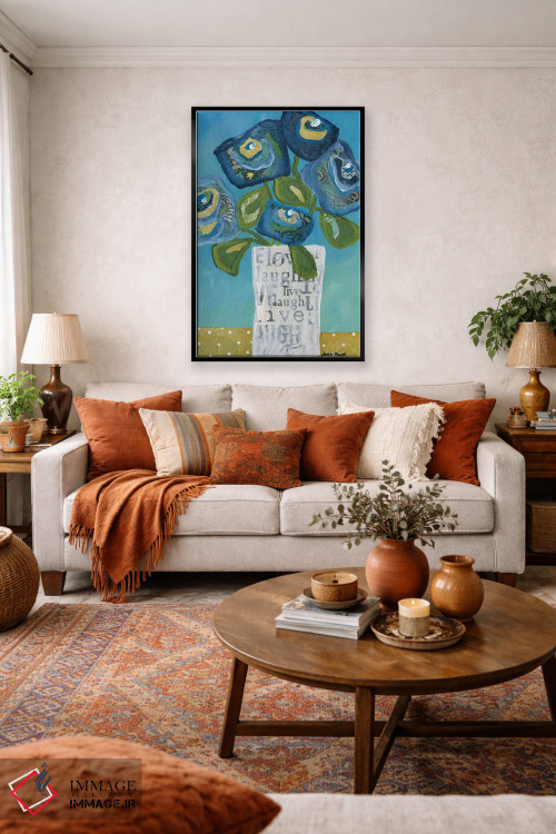 تابلو دکوراتیو زندگی، خنده، عشق در یک گلدان اثر جیمی موراث - D4B