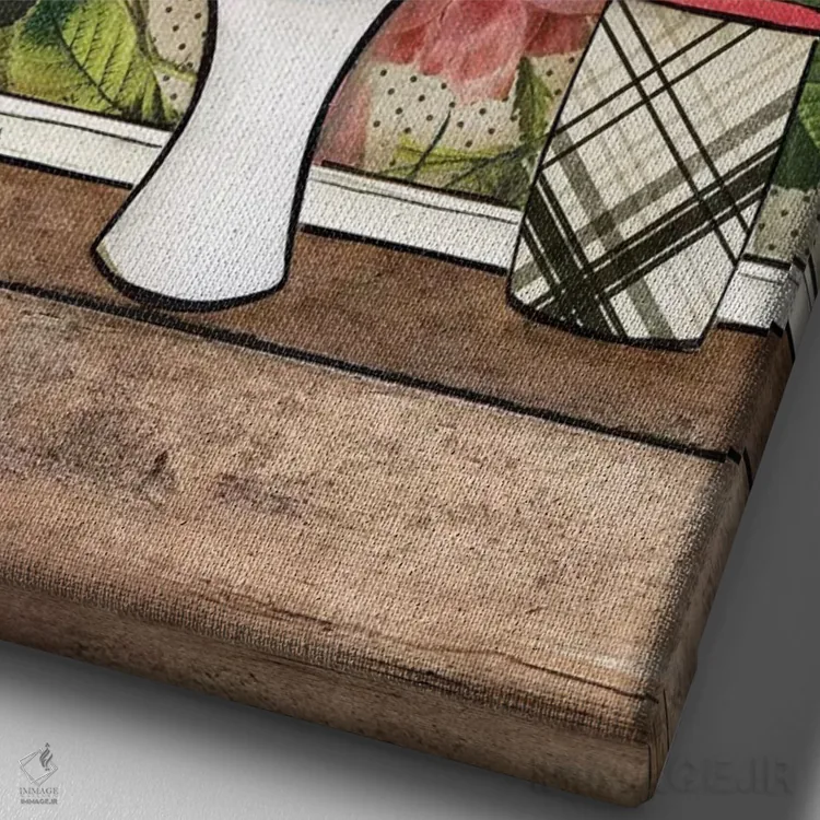 تابلو دکوراتیو کنده های شناور اثر جیمی موراث - نمای نزدیک بافت بوم