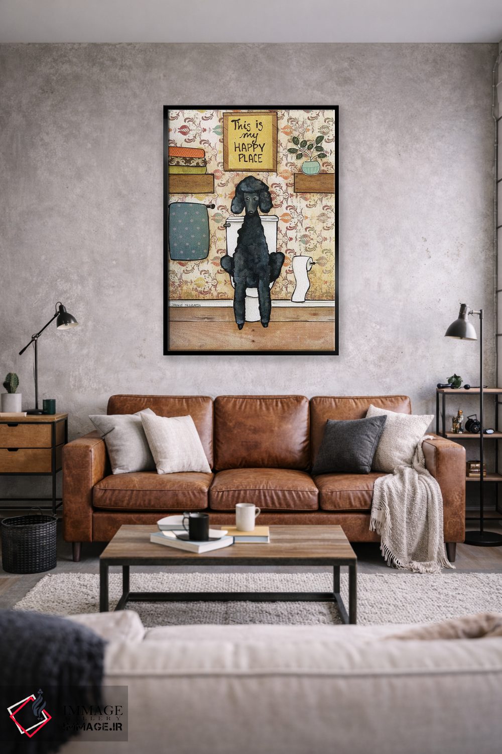 تابلو دکوراتیو جای شاد پودل اثر جیمی موراث - D2B