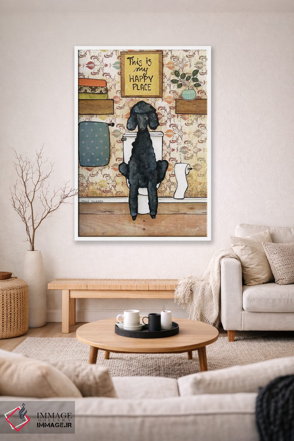 تابلو دکوراتیو جای شاد پودل اثر جیمی موراث - D1W