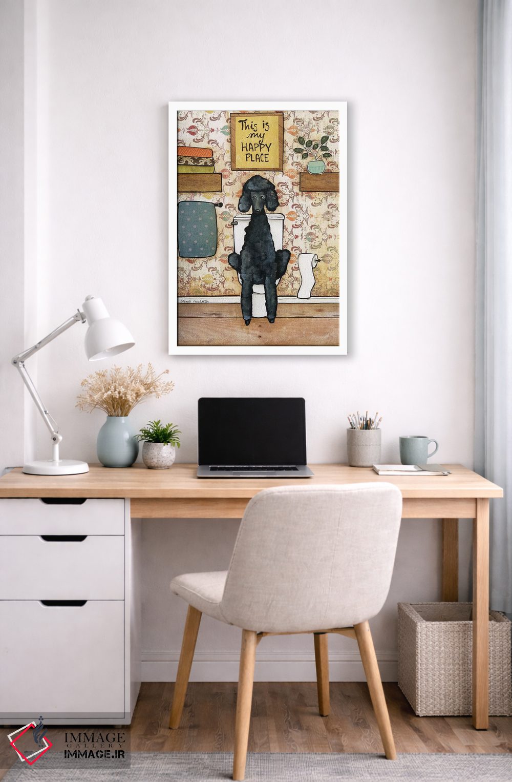 تابلو دکوراتیو جای شاد پودل اثر جیمی موراث - D5W