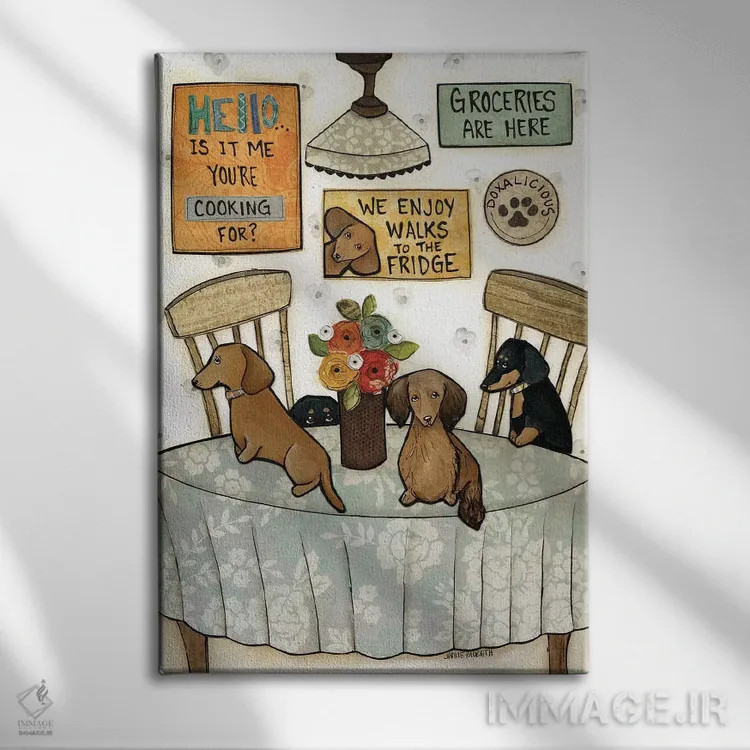 تابلو دکوراتیو خریدها رسیدند اثر جیمی موراث - نمای روبهرو روی دیوار