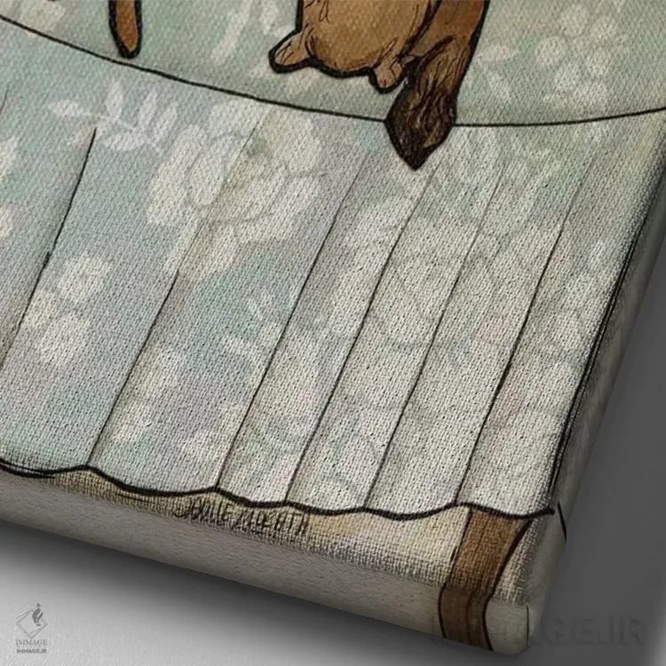 تابلو دکوراتیو خریدها رسیدند اثر جیمی موراث - نمای نزدیک بافت بوم