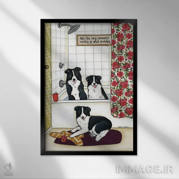 تابلو دکوراتیو چاله های گل آلود اثر جیمی موراث - نمای قابدار مشکی