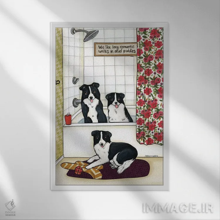 تابلو دکوراتیو چاله های گل آلود اثر جیمی موراث - نمای قابدار سفید