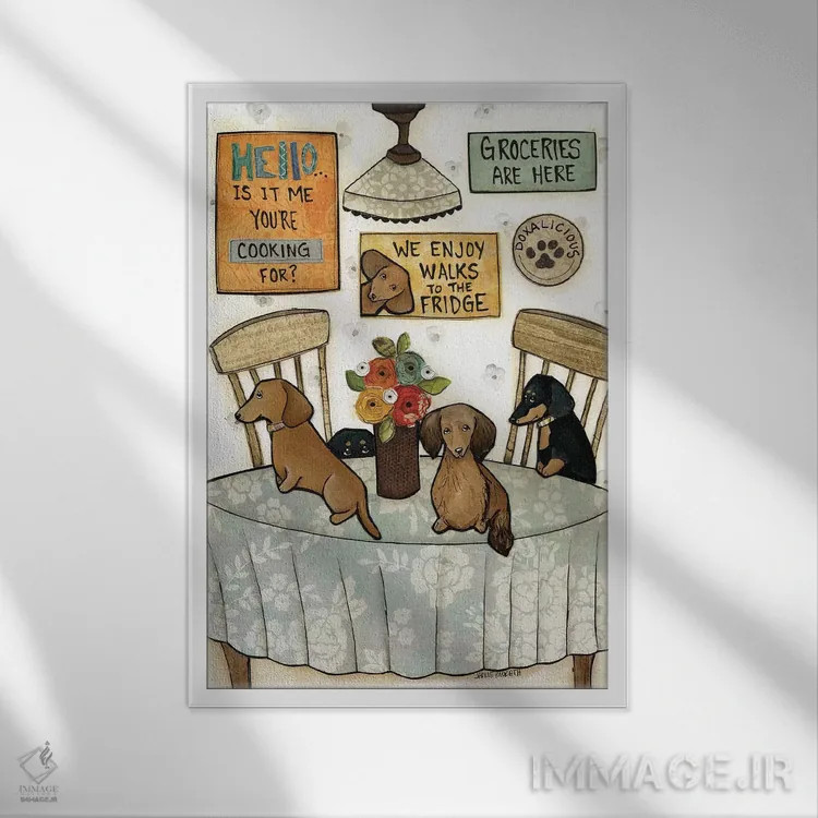 تابلو دکوراتیو خریدها رسیدند اثر جیمی موراث - نمای قابدار سفید