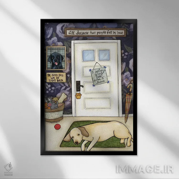 تابلو دکوراتیو برمی گردم اثر جیمی موراث - نمای قابدار مشکی