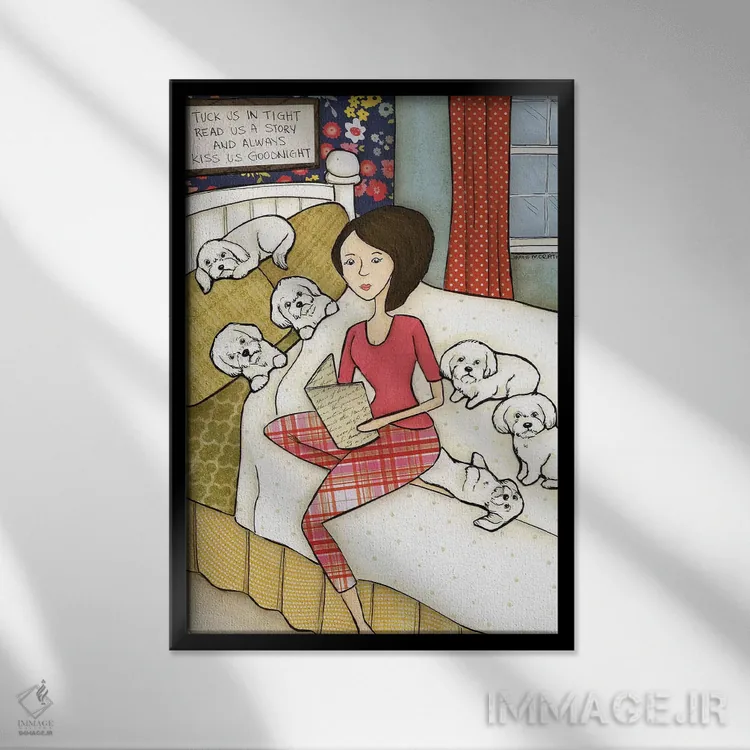 تابلو دکوراتیو ما را بپوشان اثر جیمی موراث - نمای قابدار مشکی