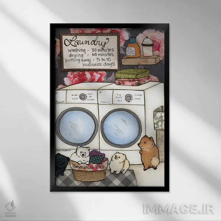 تابلو دکوراتیو تل های پامرانین اثر جیمی موراث - نمای قابدار مشکی