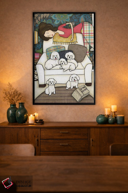 تابلو دکوراتیو غر زدن سگ بیچون اثر جیمی موراث - D2B