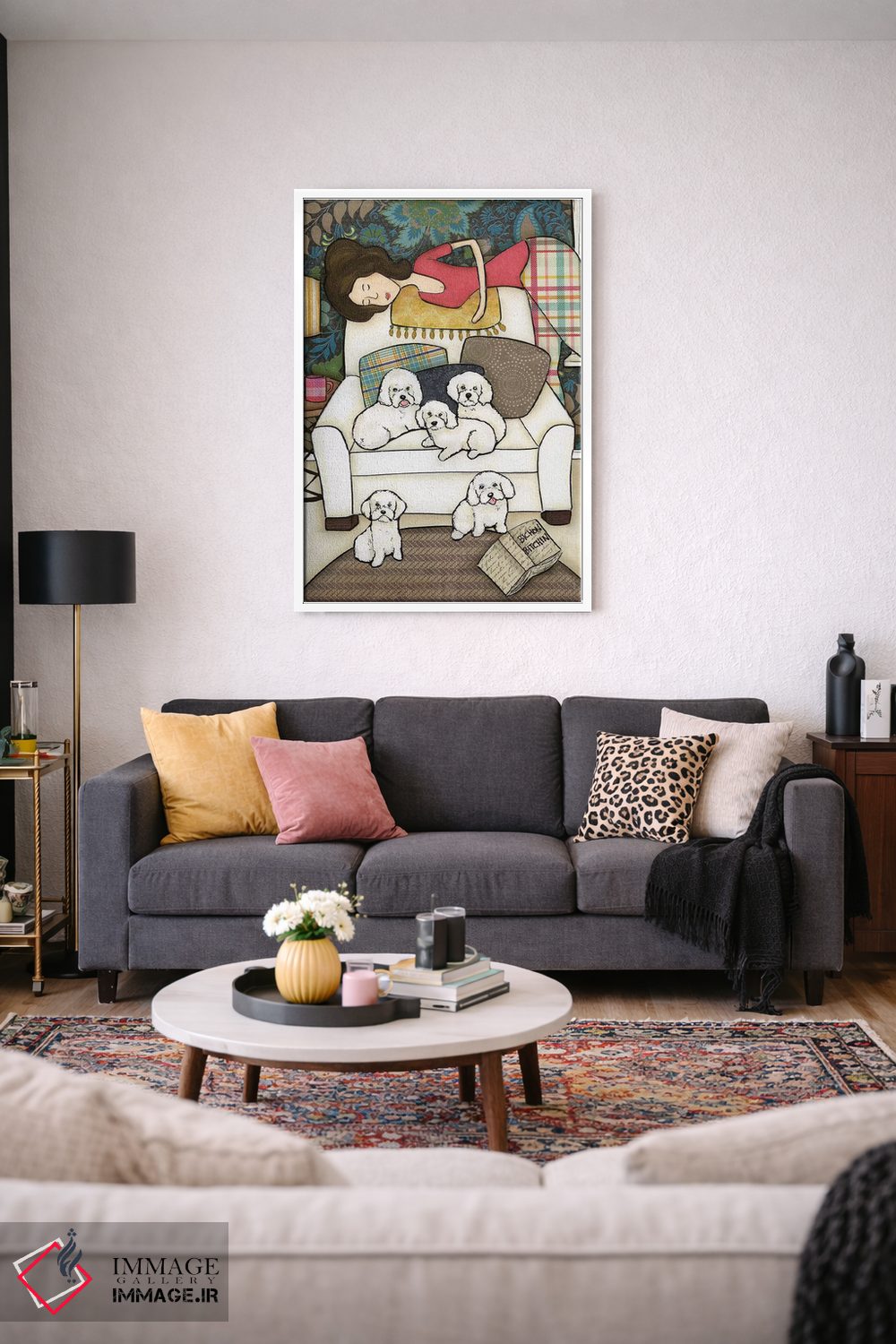 تابلو دکوراتیو غر زدن سگ بیچون اثر جیمی موراث - D3W