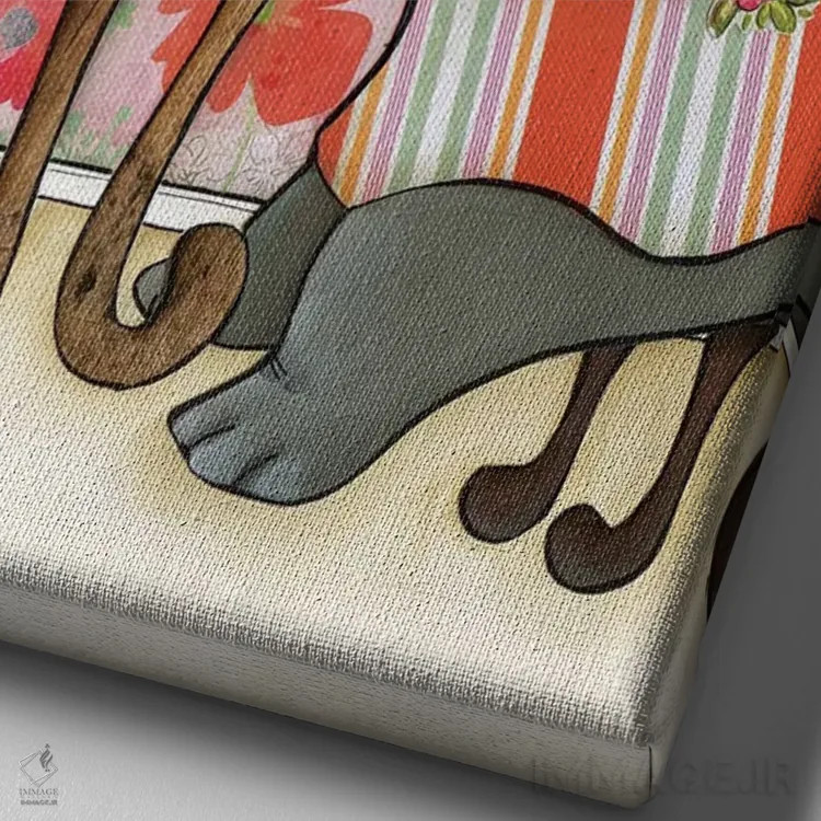 تابلو دکوراتیو فقط یک دختر اثر جیمی موراث - نمای نزدیک بافت بوم