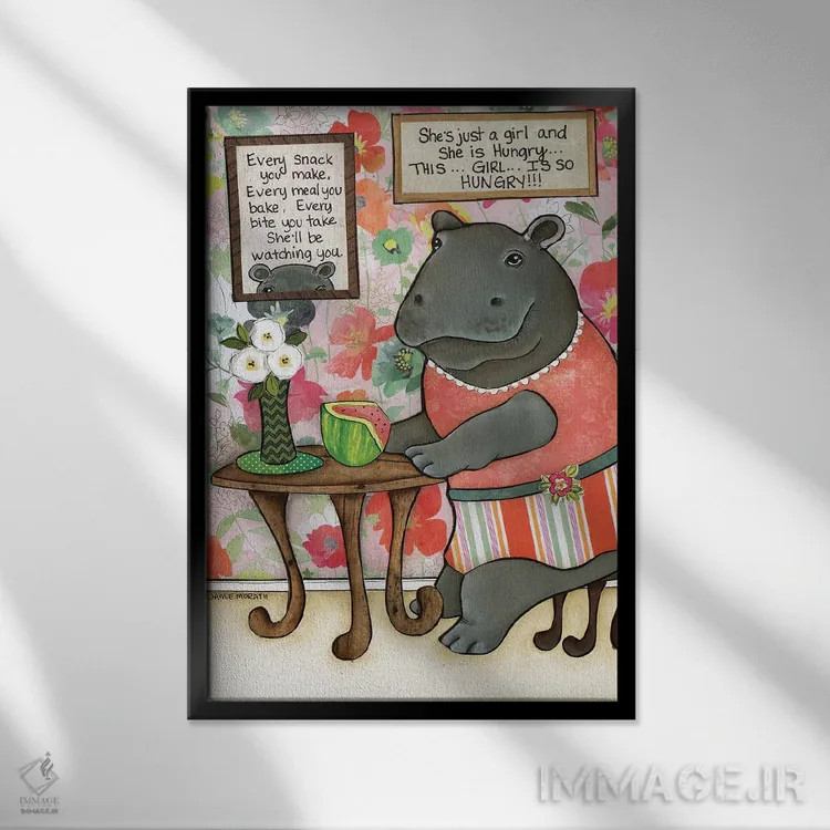 تابلو دکوراتیو فقط یک دختر اثر جیمی موراث - نمای قابدار مشکی