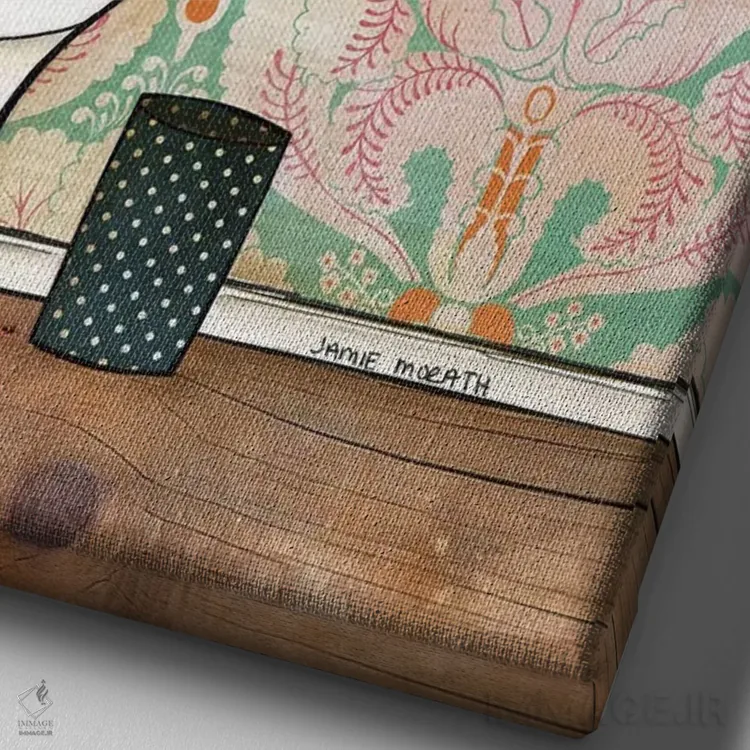 تابلو دکوراتیو دوباره سیفون بکش اثر جیمی موراث - نمای نزدیک بافت بوم