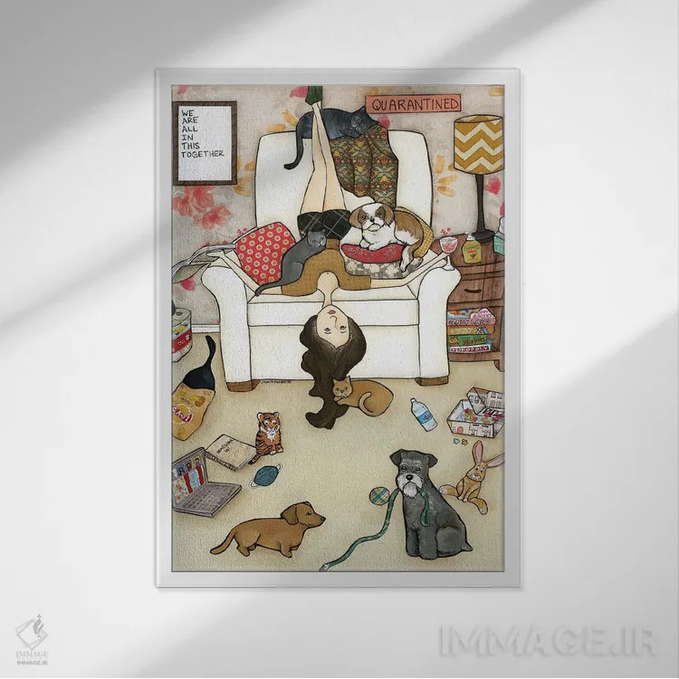 تابلو دکوراتیو قرنطینه شده اثر جیمی موراث - نمای قابدار سفید