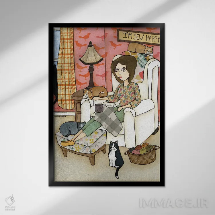 تابلو دکوراتیو خیلی خوشحالم اثر جیمی موراث - نمای قابدار مشکی