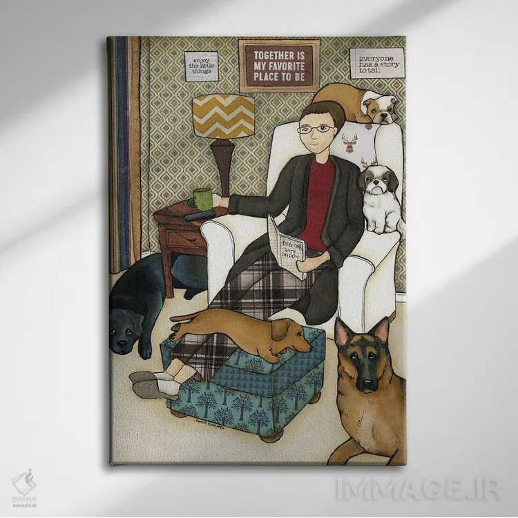 تابلو دکوراتیو با هم اثر جیمی موراث - نمای روبهرو روی دیوار