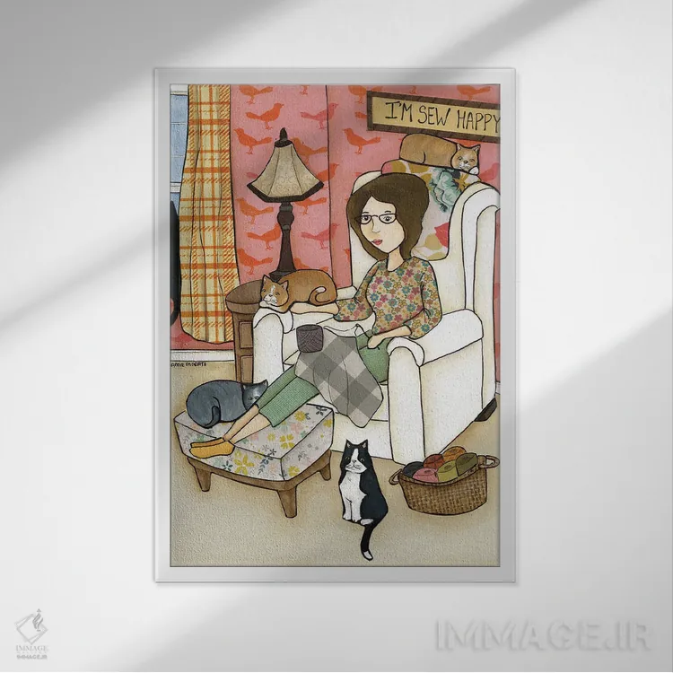 تابلو دکوراتیو خیلی خوشحالم اثر جیمی موراث - نمای قابدار سفید