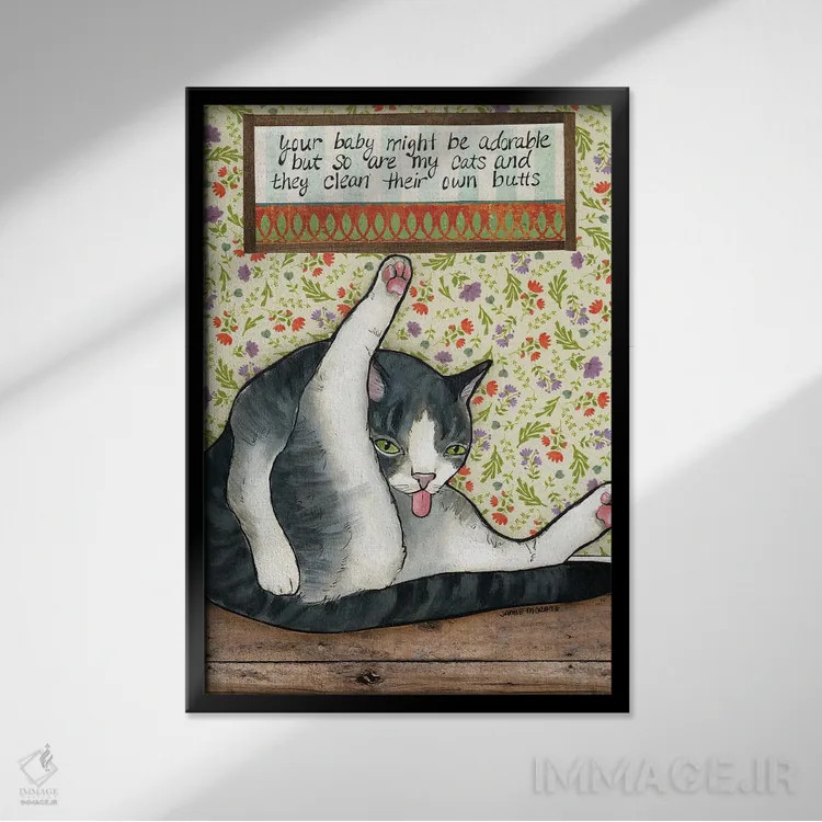 تابلو دکوراتیو بامزه اثر جیمی موراث - نمای قابدار مشکی